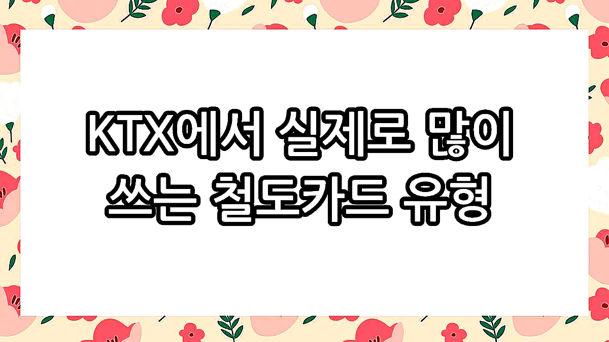 글의 KTX에서 실제로 많이 쓰는 철도카드 유형 이미지 글의 KTX에서 실제로 많이 쓰는 철도카드 유형 이미지