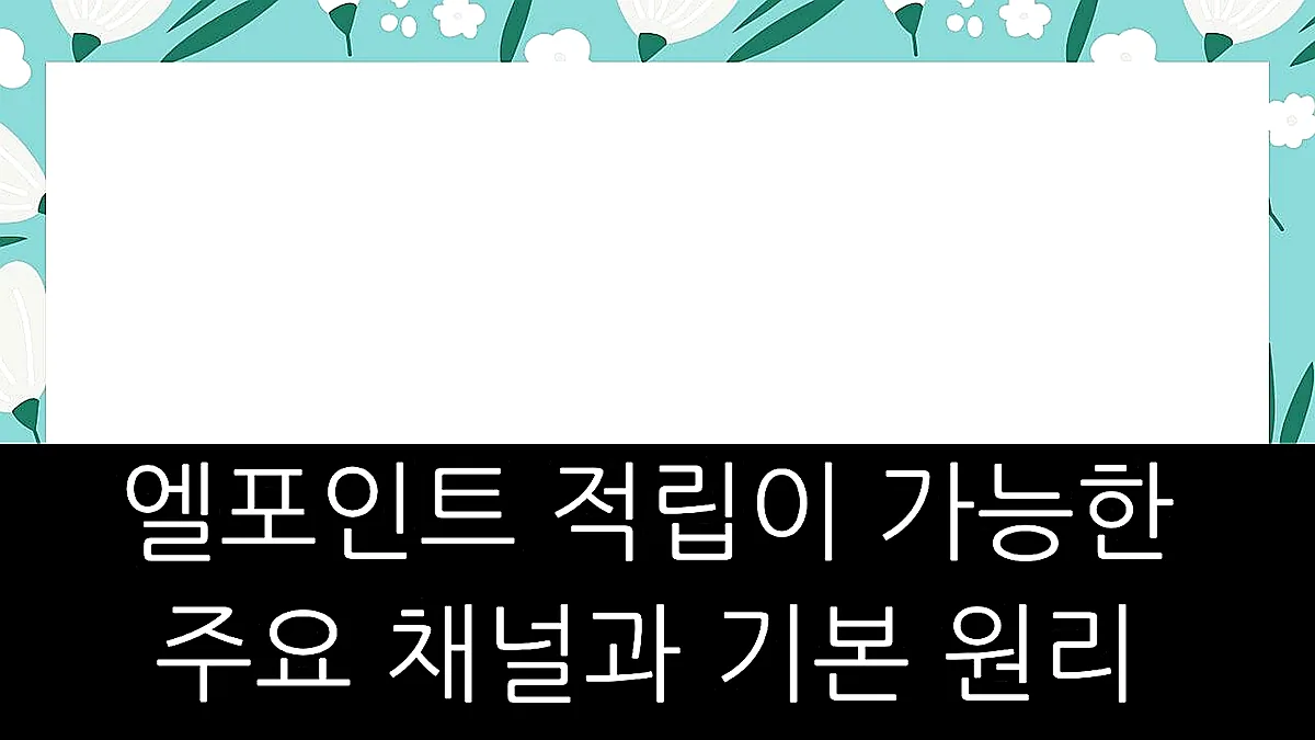 글의 엘포인트 적립이 가능한 주요 채널과 기본 원리 이미지