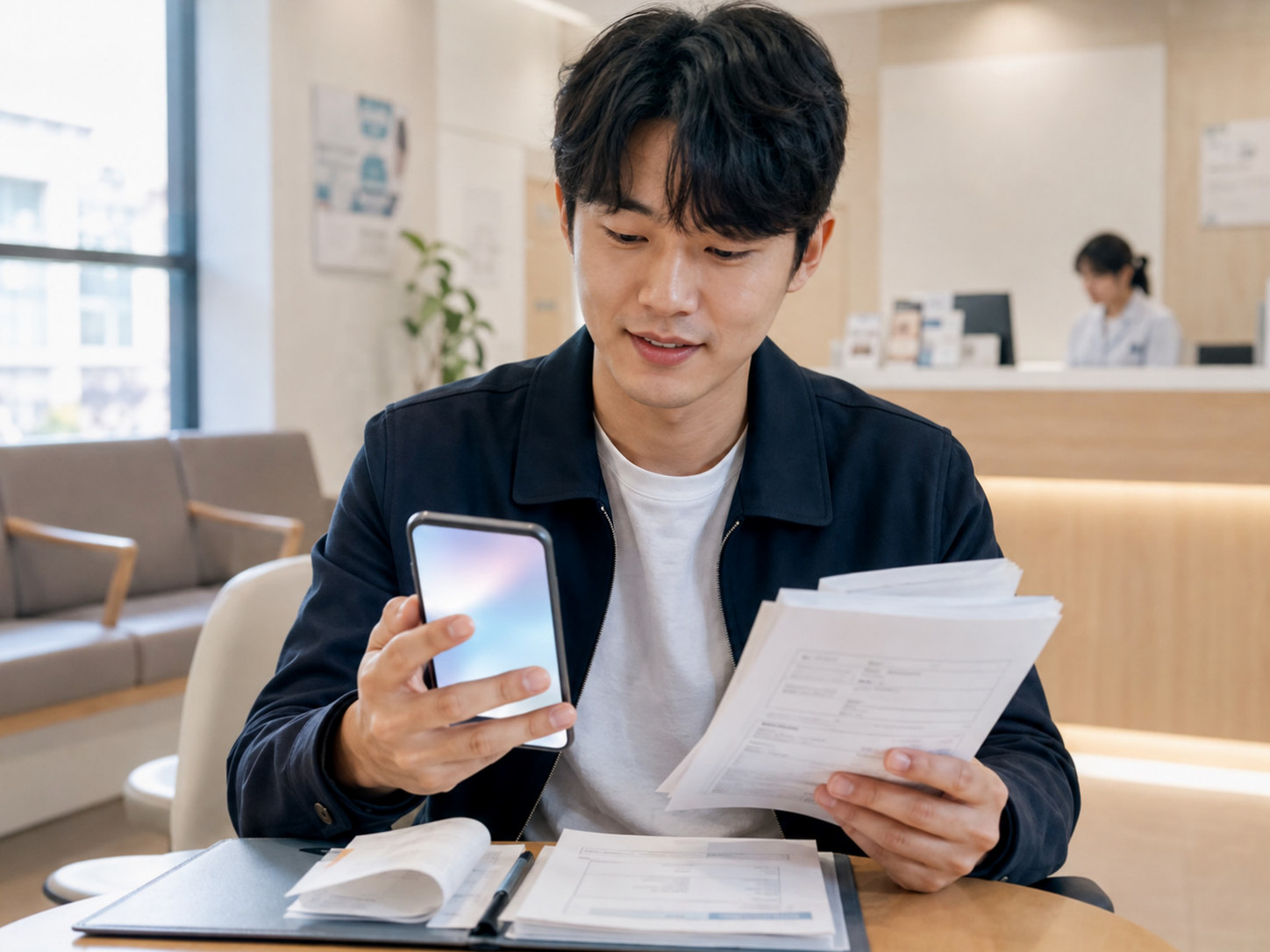 실손24 앱에서 간편인증 후 진료 내역과 보험사를 선택해 청구서를 전송하는 화면
